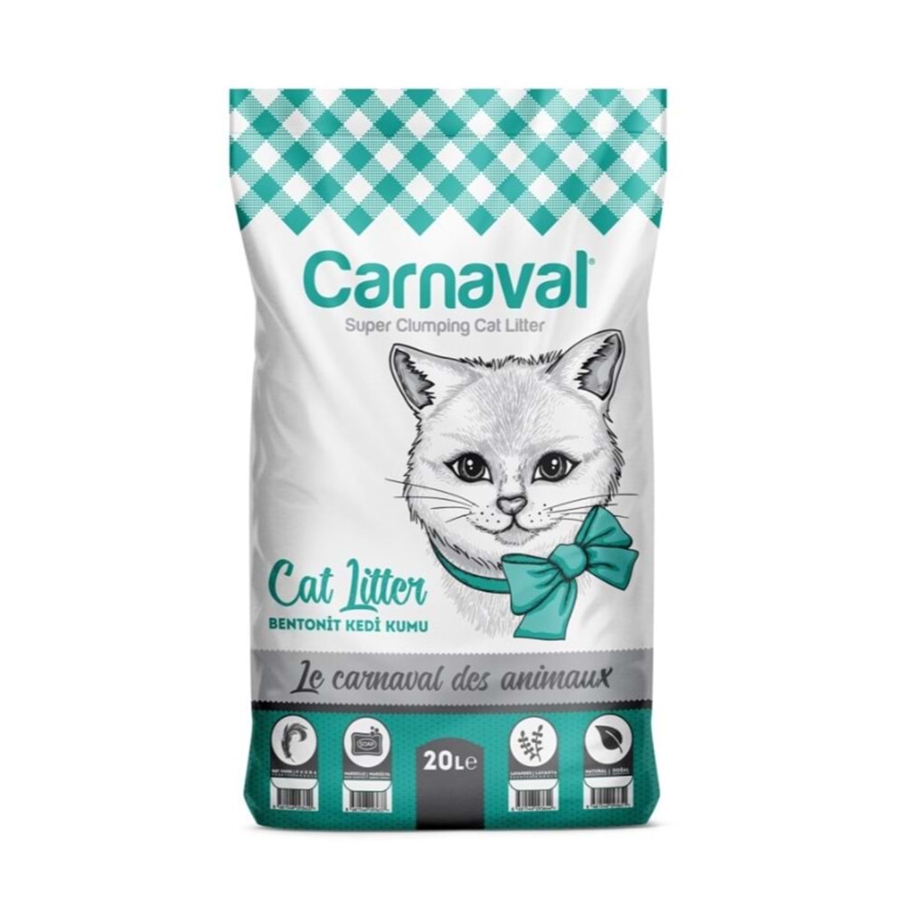 Carnaval Premium Bentonit Kedi Kumu 20 Lt Marsilya