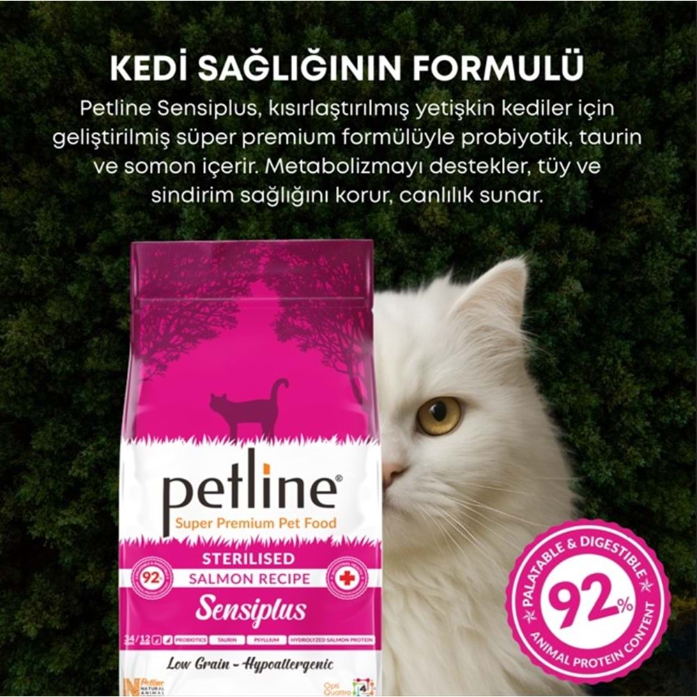 Petline S. P. Yetişkin Kedi Maması Kısırlaştırılmış Somonlu 10 Kg Sensiplus