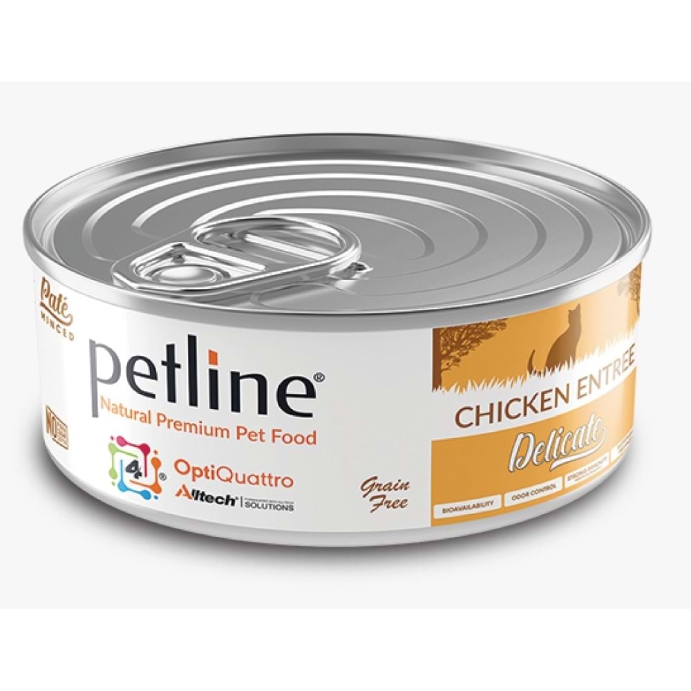 Petline S. P. Yetişkin Kedi Konservesi Delicate Tavuklu Pate 80 Gr