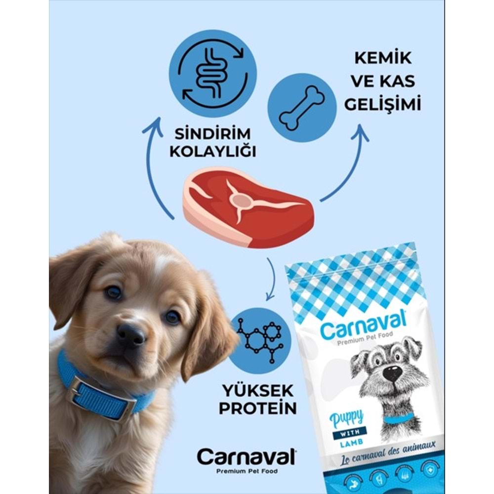 Carnaval Premium Yavru Köpek Maması Kuzu Etli 3 Kg