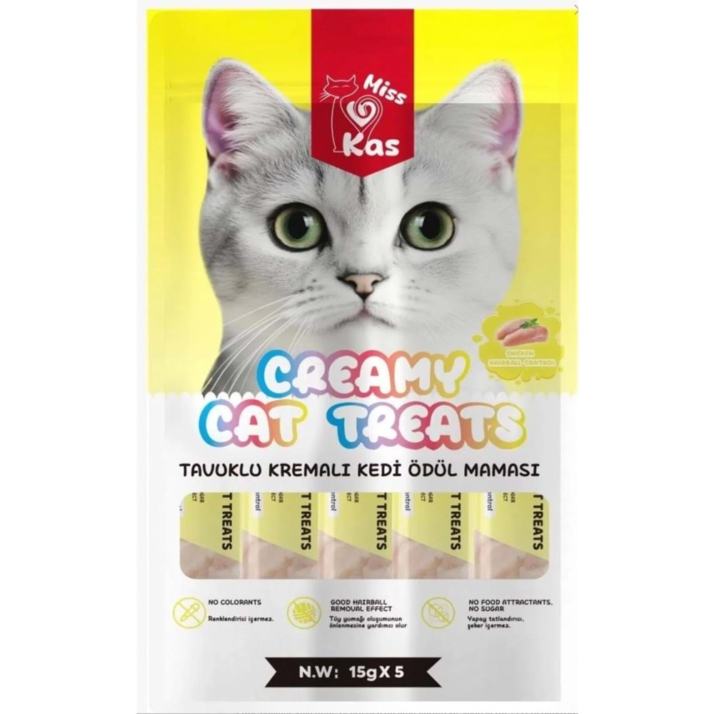 Miss Kas Tavuk Etli Kremalı Kedi Ödül Maması 5x15 Gr