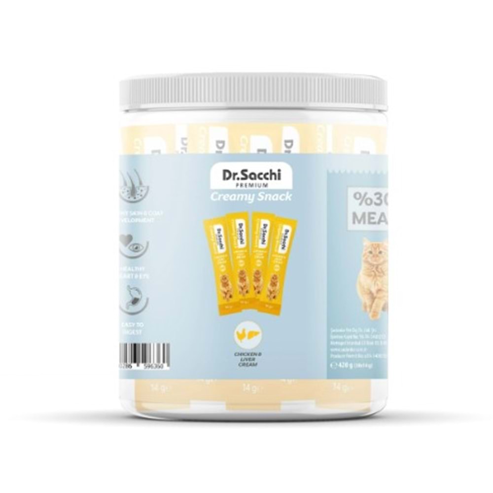Dr.Sacchi Chicken&Liver Sıvı Kedi Ödülü 14gr - 30'Lu Kavanoz
