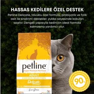 Petline S. P. Yetişkin Kedi Maması Tavuklu 1.5 Kg Delicate