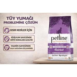Petline Super Premium Yetişkin Kedi Maması Kısırlaştırılmış Tavuklu 6 Kg Hairball
