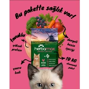 Herbamax P. Kitten Kedi Maması Tavuk Etli 10 Kg