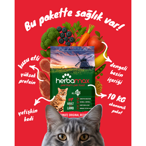 Herbamax P. Yetişkin Kedi Maması Kuzu Etli 10 Kg