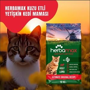 Herbamax P. Yetişkin Kedi Maması Kuzu Etli 10 Kg