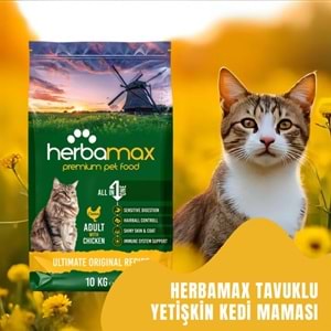 Herbamax P. Yetişkin Kedi Maması Tavuk Etli 10 Kg