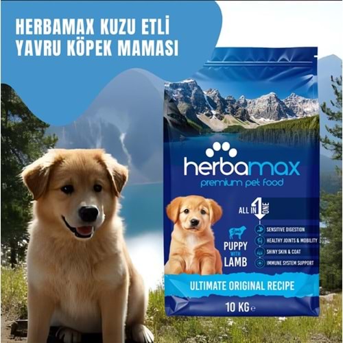 Herbamax P. Yavru Köpek Maması Kuzu Etli Ve Pirinçli 10 Kg
