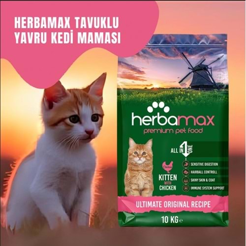 Herbamax P. Kitten Kedi Maması Tavuk Etli 10 Kg