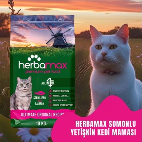 Herbamax P. Kısırlaştırılmış Kedi Maması Somonlu 10 Kg