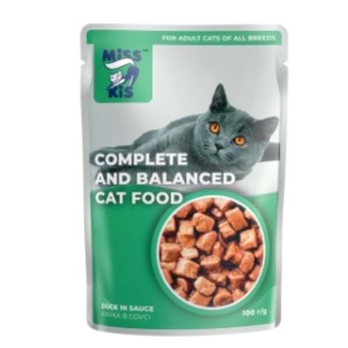 Miss Kis Pouch Yetişkin Kedi Maması Ördek Etli 100 Gr