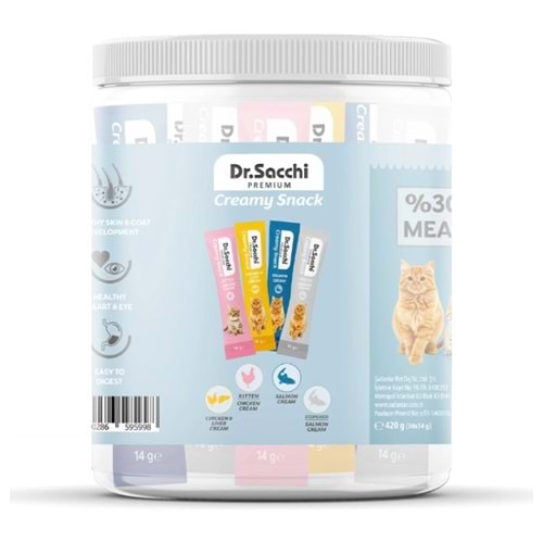 Dr.Sacchi Creamy Snack 14 Gr Karışık- 30'Lu Kavanoz
