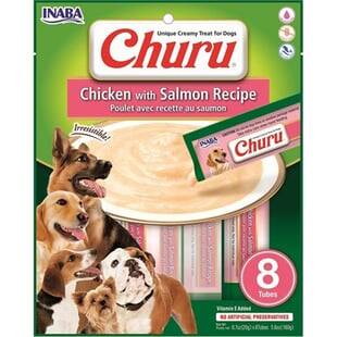 Ciao Churu Dog Cream Somonlu ve Tavuklu Tamamlayacı Köpek Ödül Maması 8 x 20 Gr EUD603 - 1