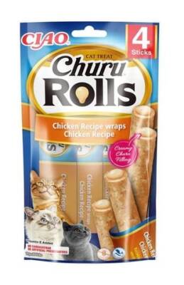 Ciao Churu Rolls Sticks Tavuk Sargılı Kedi Ödül Maması 4 x 10 Gr EU733 - 1