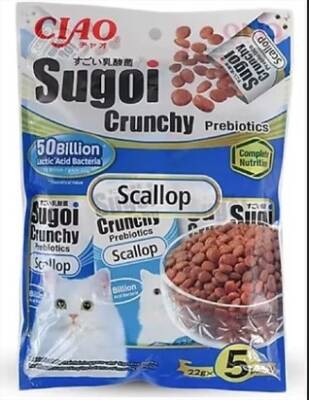 Ciao Sugoi Crunchy Deniz Taraklı Kedi Prebiotik Takviye Maması 22 Gr x 5 Paket (110 Gr) P-232 - 1