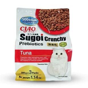 Ciao Sugoi Crunchy Ton Balıklı Kedi Prebiotik Takviye Maması 380 Gr x 3 Paket (1.14 Kg) CDT-251 - 1