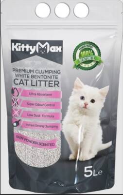 Kittymax Premium Bentonit Kedi Kumu 5 Lt Pudralı - 1