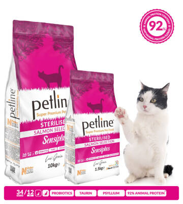 Petline S. P. Yetişkin Kedi Maması Kısırlaştırılmış Somonlu 10 Kg (Sensiplus) - 3