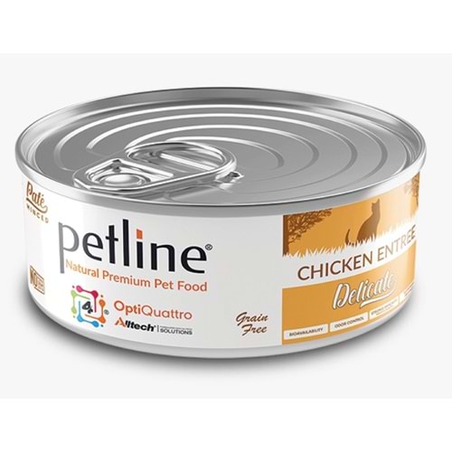 Petline Super Premium Yetişkin Kedi Konservesi Delicate Tavuklu Pate 80 Gr