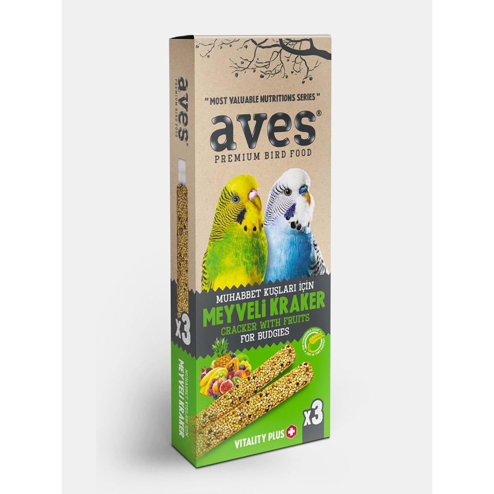 Aves Premium Muhabbet Krakeri Meyveli 3Lü 10 Lu Paket