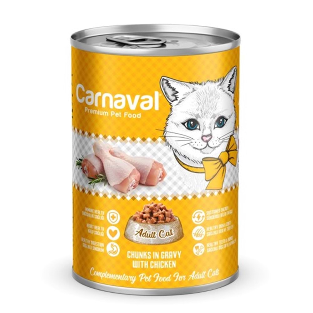 Carnaval Premium Yetişkin Kedi Konservesi Tavuklu 400 Gr