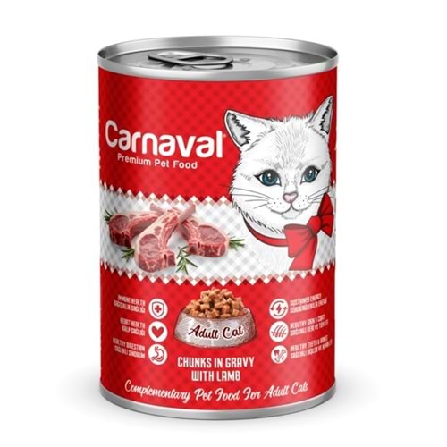 Carnaval Premium Yetişkin Kedi Konservesi Kuzu Etli 400 Gr