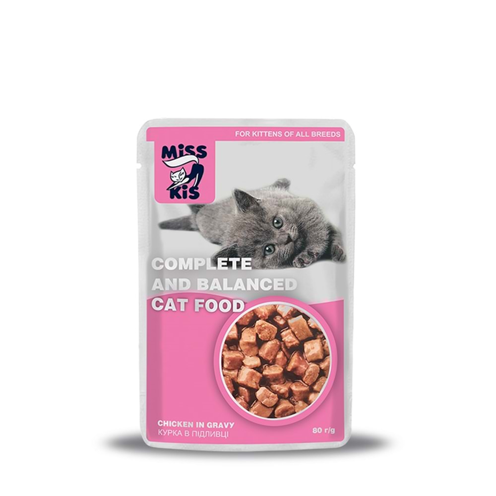 Miss Kis Pouch Yavru Kedi Maması Tavuk Etli 80 Gr