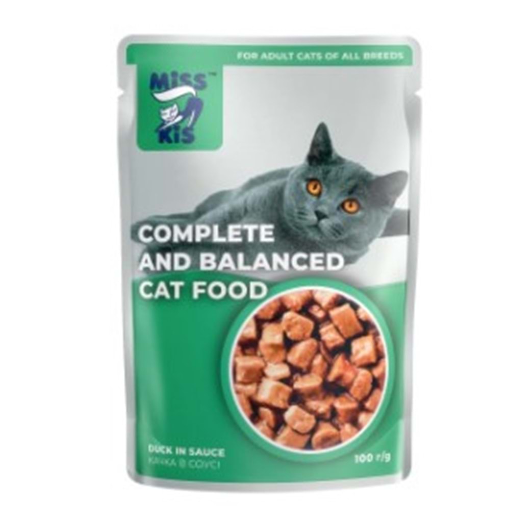 Miss Kis Pouch Yetişkin Kedi Maması Ördek Etli 100 Gr