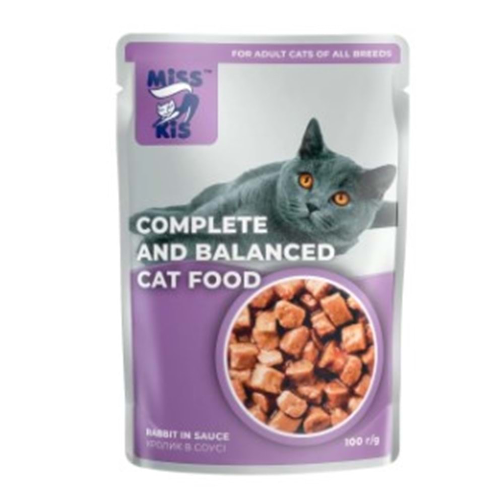 Miss Kis Pouch Yetişkin Kedi Maması Tavşan Etli 100 Gr