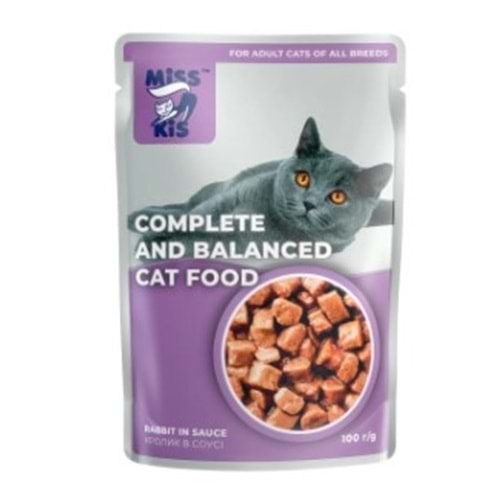 Miss Kis Pouch Yetişkin Kedi Maması Tavşan Etli 100 Gr