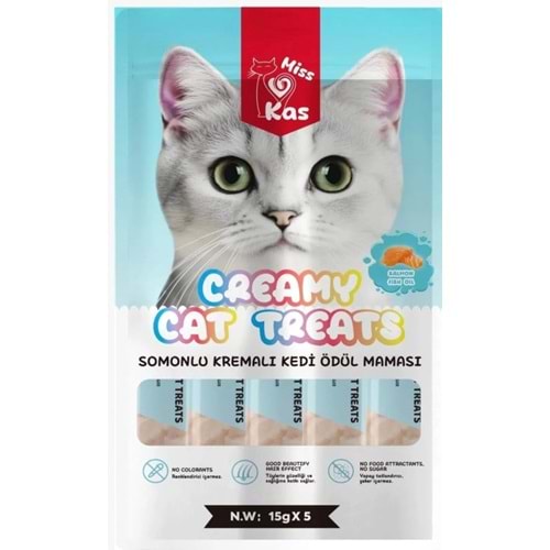 Miss Kas Somon Etli Kremalı Kedi Ödül Maması 5X15 Gr