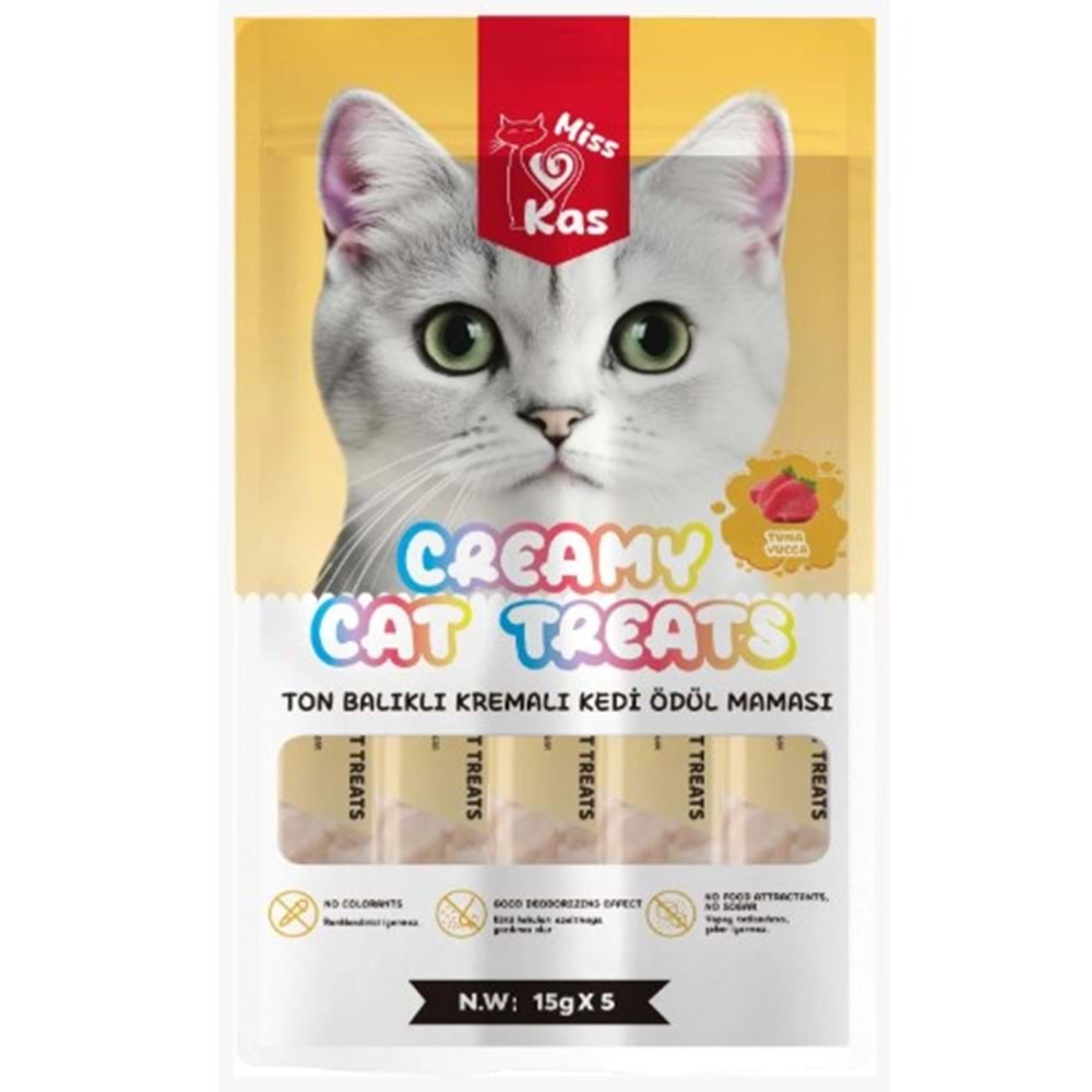 Miss Kas Ton Balıklı Kremalı Kedi Ödül Maması 5X15 Gr