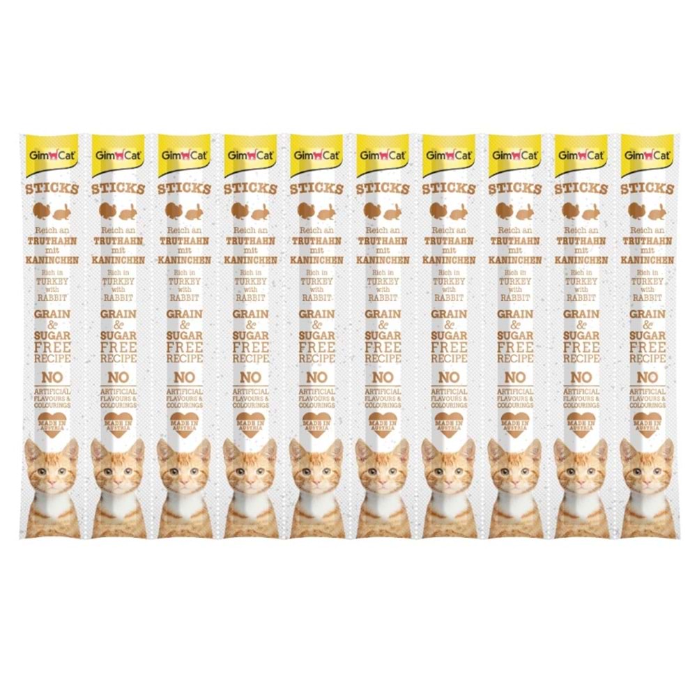 Gimcat Kedi Ödül Çubuğu Hindi Tavşan Etli 50 Gr 10 Lu