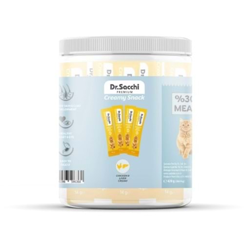 Dr.Sacchi Chicken&Liver Sıvı Kedi Ödülü 14Gr - 30'Lu Kavanoz
