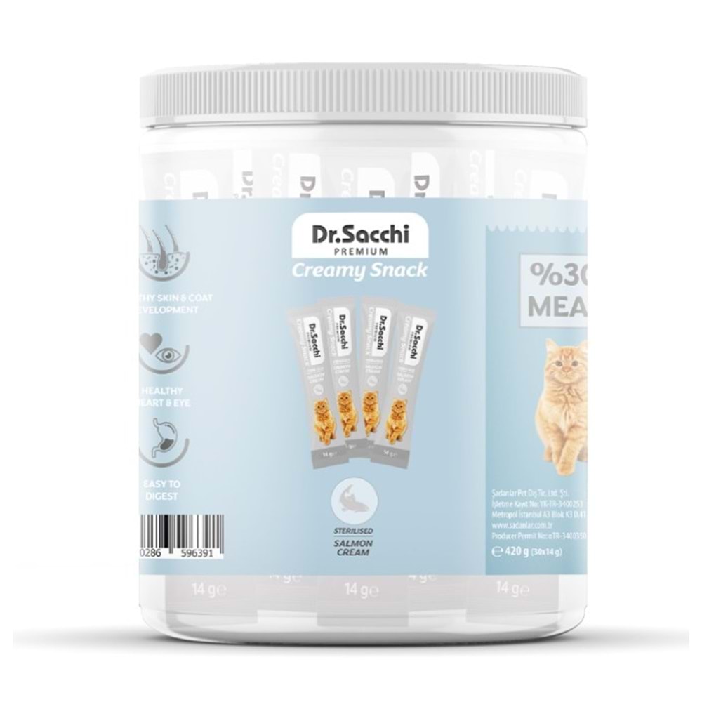 Dr.Sacchi Sterilised Salmon Sıvı Kedi Ödülü 14gr - 30'Lu Kavanoz